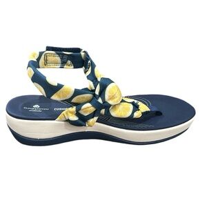 NWT Clarks Women's Blue and Yellow Sandals Size 6 M
